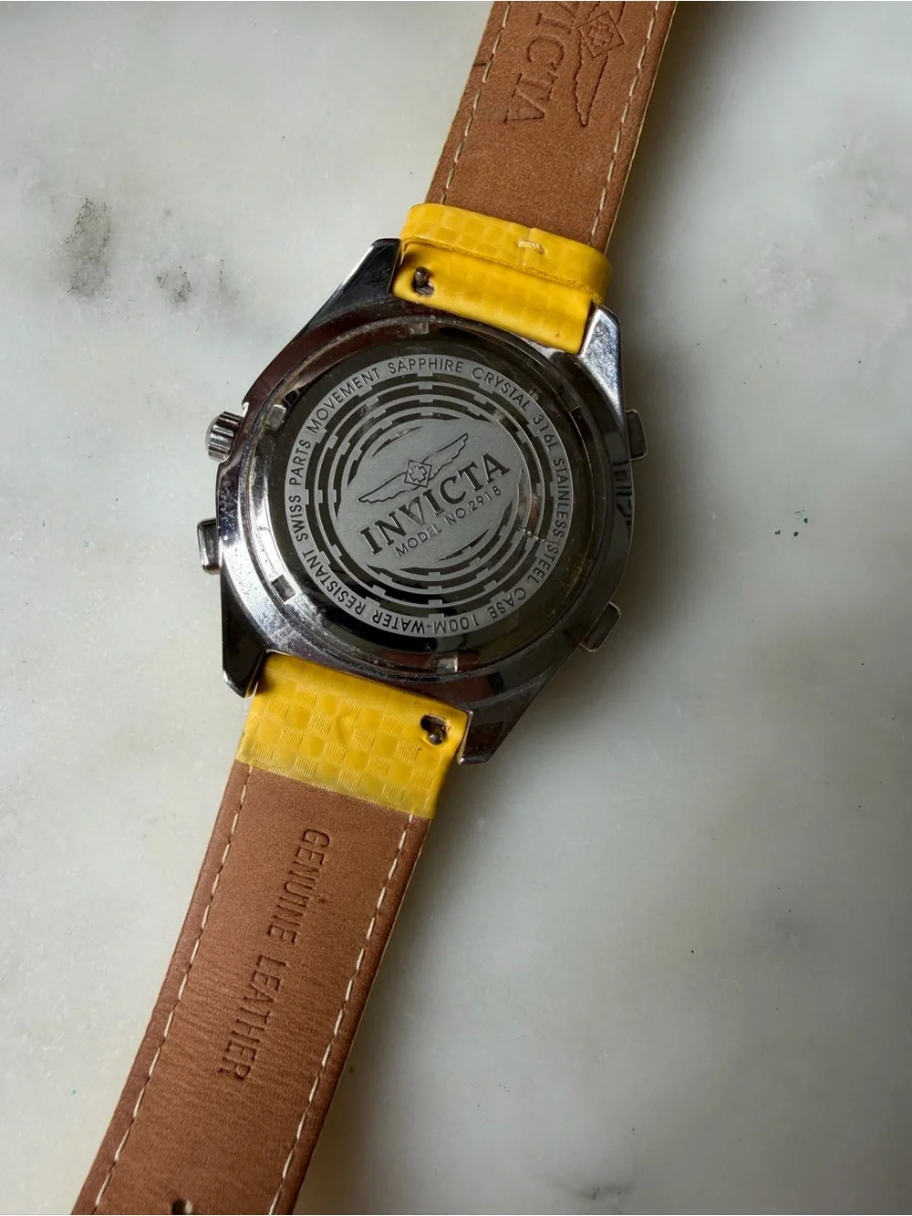 Invicta Yellow and Silver Chronograph Watch